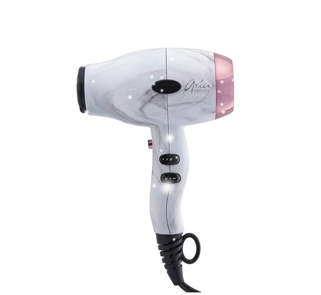 Compact Blowdryer By Aria - Marble - Ionic
