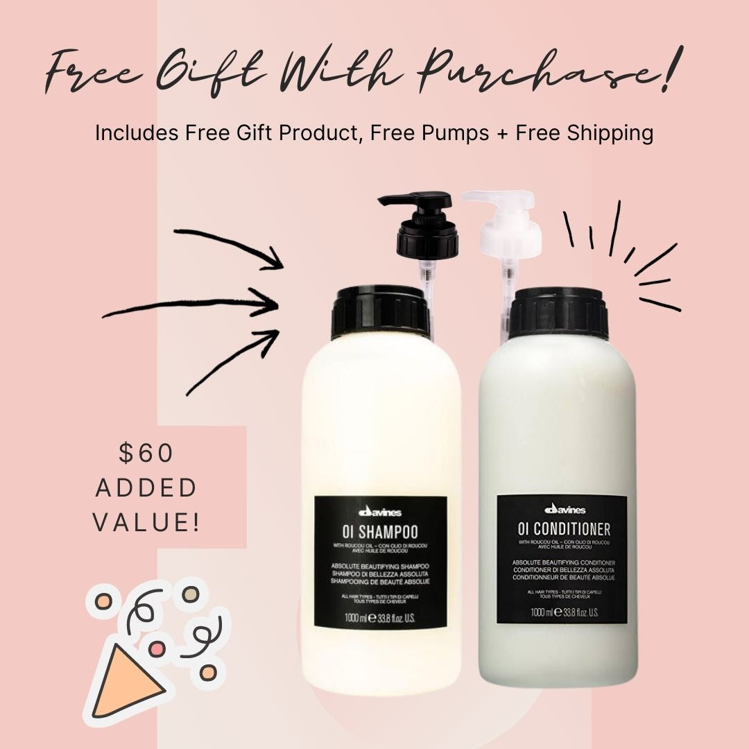 Davines Oi Shampoo &amp; Conditioner Litre Duo *Promo* with free Davines product gift